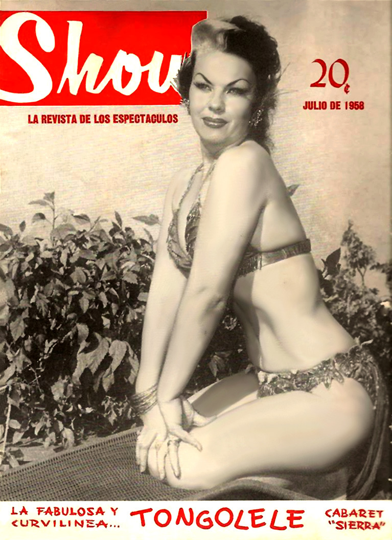 Tongolele (aka. Yolanda Montes Farrington) appears on the cover of the July 1958