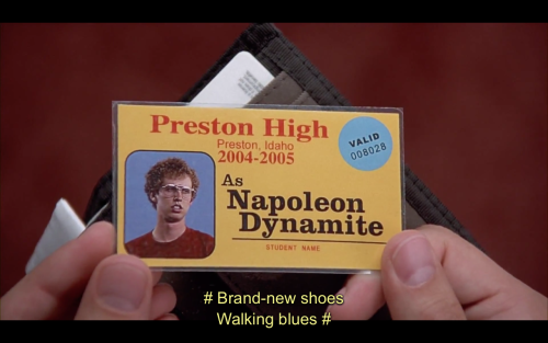 Napoleon Dynamite by Jared Hess… those credits at the beginning are a masterpiece