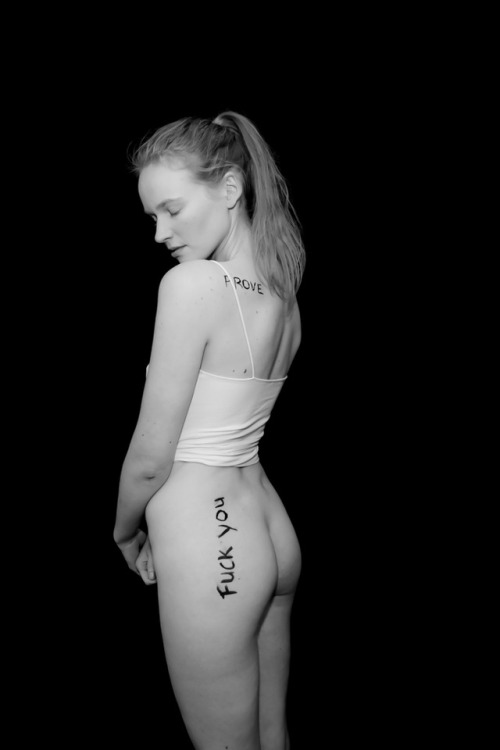 newcracksinthewall:Dovile. Words on Skin I. Words and posing by Dovile, writing and images by me.© P