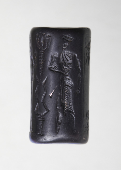 fishstickmonkey: Cylinder Seal: Ritual scene (Adad and consort), ca. 1800 – 1600 B.C. Mesopota