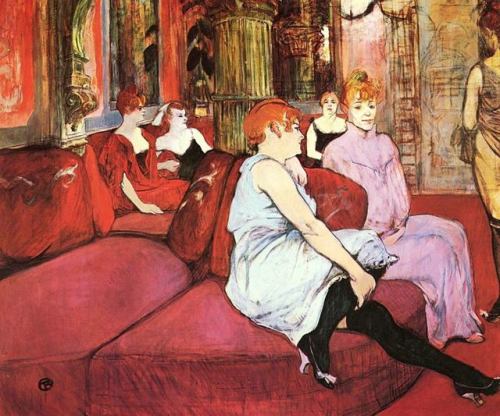 24hoursinthelifeofawoman: Henri de Toulouse-Lautrec, “In the Salon of the Rue des Moulins&rdqu