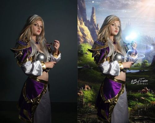 Before and after shot. Cosplayer: @kirachicosplay Armor: @violetmnlight : @8bit_fuzion_graphics 