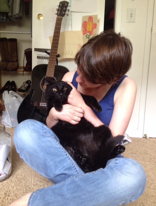 hella-bogus:  endlessroadhome:  hella-bogus:  Ollie and her relationship with cats has not changed over the past couple of years @endlessroadhome  Who else am I supposed to hug 😂  WTF ME. (Jk cats at more cuddly, if you hug me too much you might drown