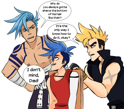 Just gonna go ahead and keep making fan art where Kamina and Kittan are Galo’s adoptive parents