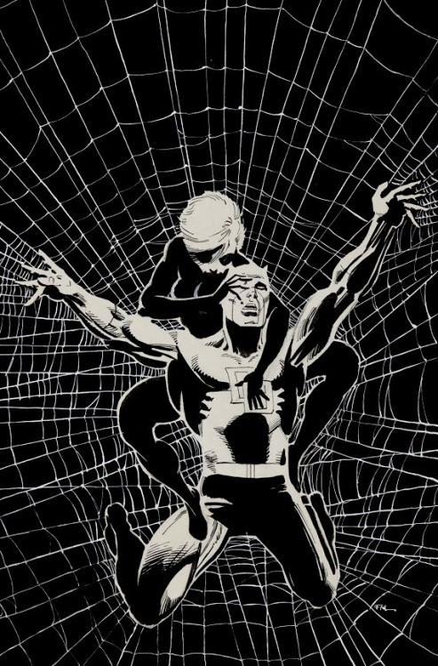jthenr-comics-vault:  Daredevil and Black Widow by Frank Miller 