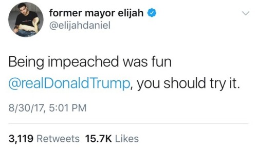 nasaqueer:Comedian and vlogger Elijah Daniel became mayor of Hell, Michigan, proceeded to ban all heterosexuals, and then was impeached. This singlehandedly saved 2017 @ruadhan1334 !!!