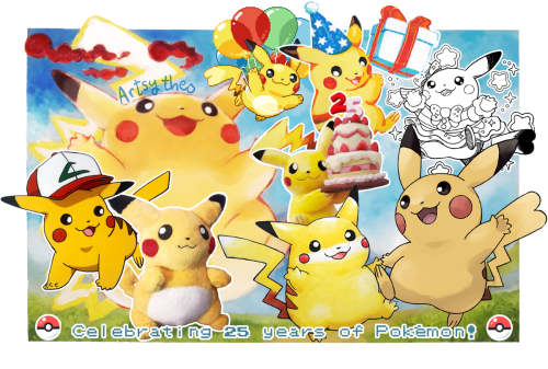  Happy 25th anniversary, Pokémon! To celebrate, here’s a Pikachu party!  (Check out this threa