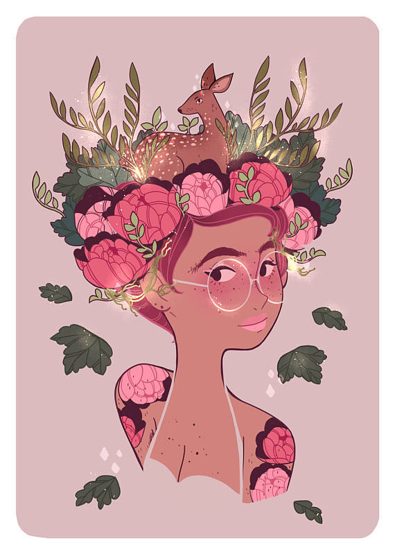 glittertomb:Fairy, Bunny, Deer, Moth by LanaJayArt