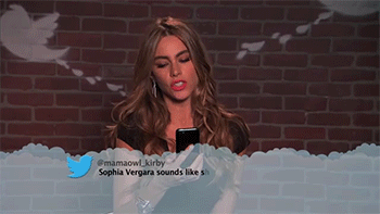 camwhoreconfessional:  sizvideos:  Celebrities Read Mean Tweets #7 - Video  sophia vergara wins all of the internets go home
