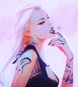 rossdraws:Coral - Wanted to play around with brush painted tattoos :)