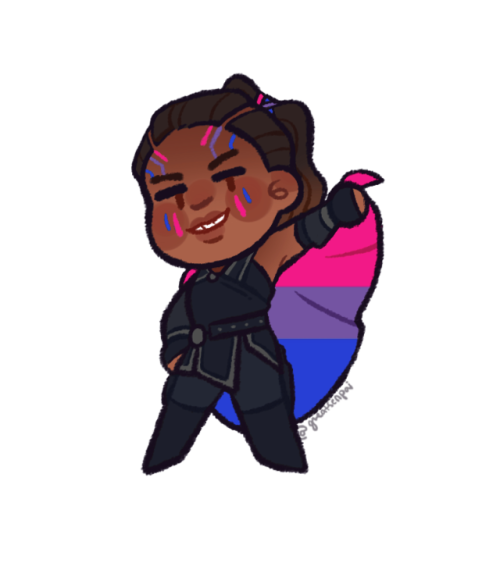 sweeter-than: younggenji: another bi-con for the pride cape collection ️‍ fanart: chbi Valkyrie wear