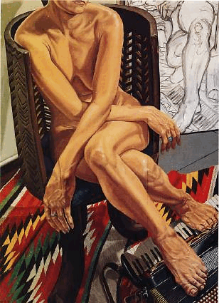 Typical nude figure   -   Philip PearlsteinAmerican b.1924-Oil on canvas