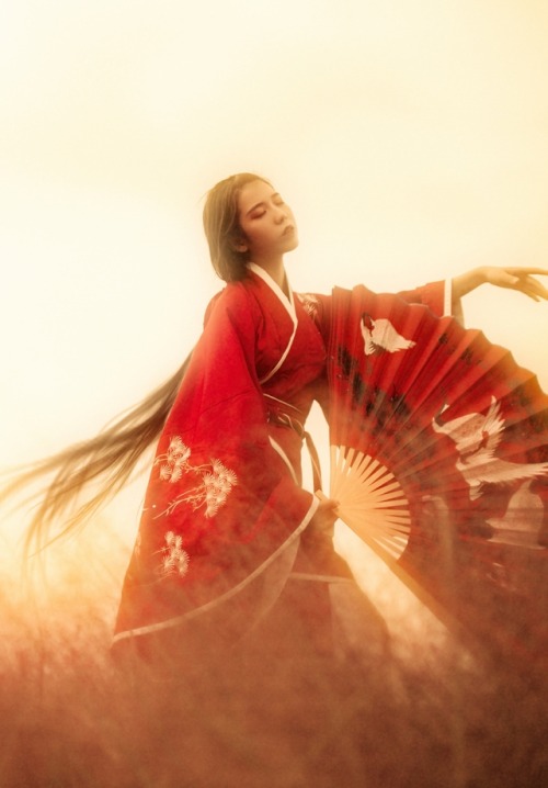 &lt;扇 舞&gt;“  孤 单 魂 ，    随 风 荡 。” Traditional Chinese Hanfu photo