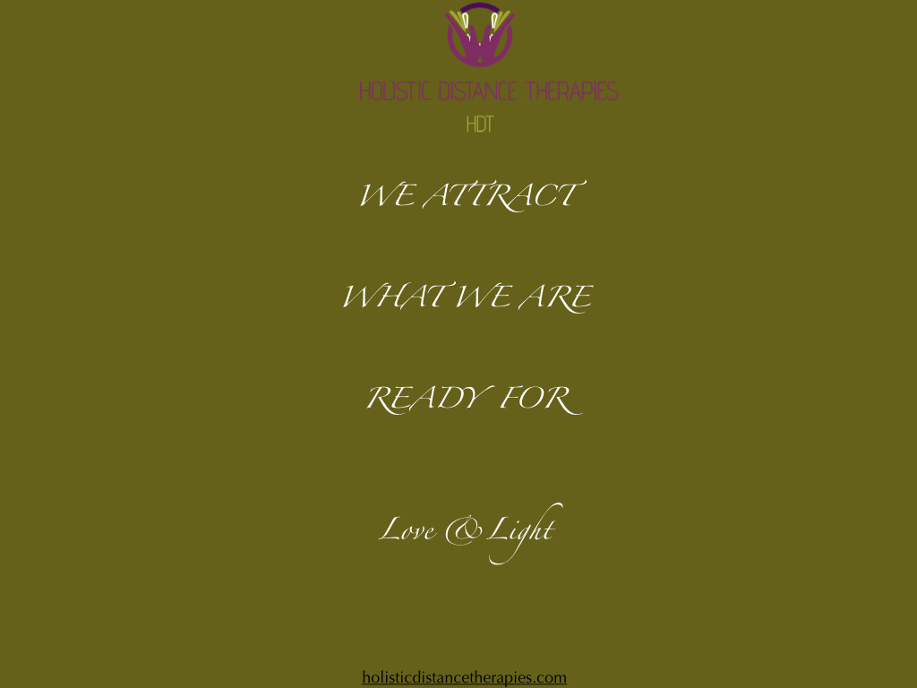 <p>We attract what we are ready for.</p>