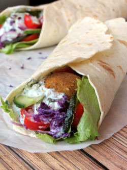 in-my-mouth:  Falafel Wrap with Tzatziki