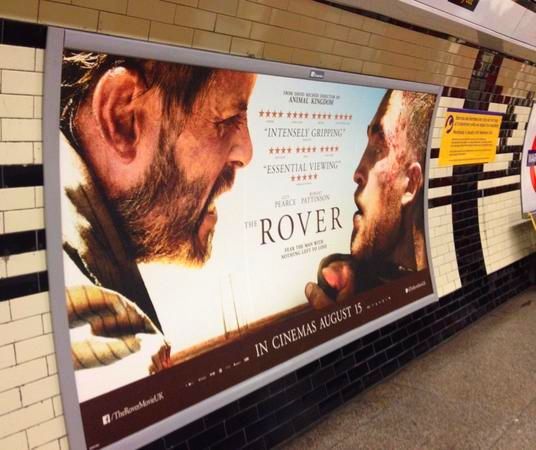 pattinson360:
“ New posters are up in the London Underground. The Rover opens there soon, and Rob will be present on August 6th for a Q & A for the British Film Institute at Southbank. The director, David Michod and Guy Pearce will also be there.
”