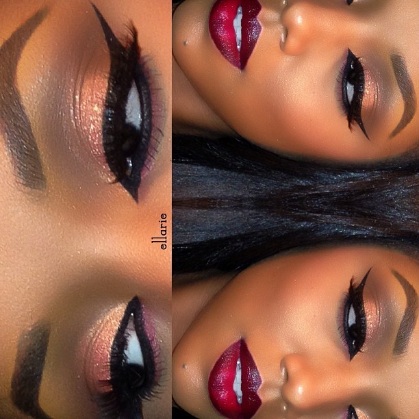 muaellarie:  ✨Vino, onyx, antique gold and sweet plum by @motivescosmetics. Rose