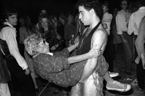 blondebrainpower:“Disco Granny” at Studio 54 in 1978