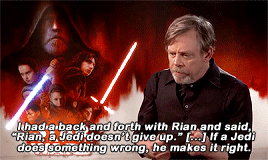 chrsevans:  I said to Rian: Jedis don’t give up. But, if he [Luke] made a mistake,