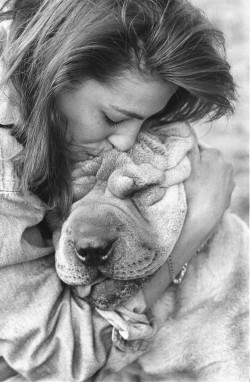 almavio:  HAROLD FEINSTEIN (1931 - 2015) Girl Kissing Char Pei, 1980