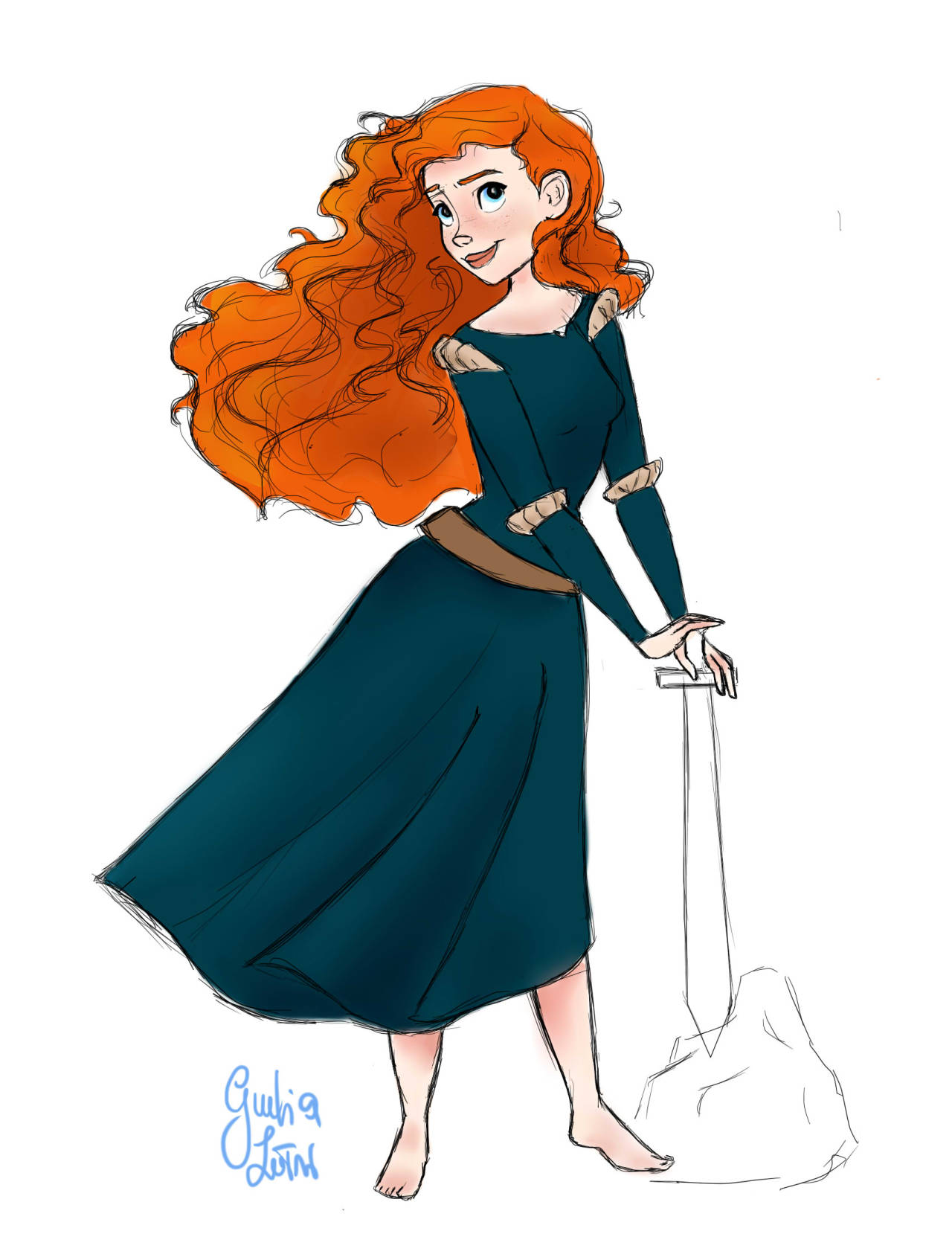 giulia-art:
“A rapid sketch, and a rapid coloration of Merida! And… i don’t know why i put a sword o.o
”