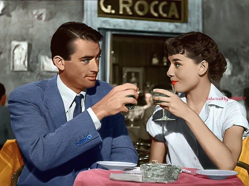 Friday mood with Audrey Hepburn and Gregory Peck in Roman Holiday (1953) . . . . . . #audreyhepburn 