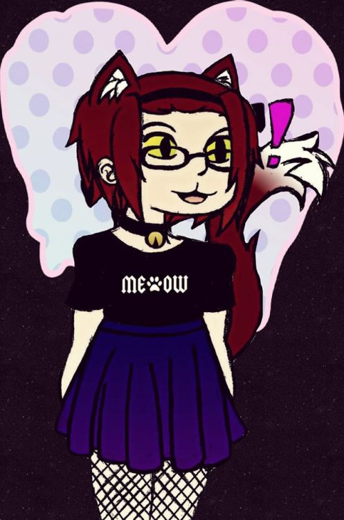 http://nexttoserious.tumblr.com/ nexttoserious drew this adorable picture of me as a cat-girl :3