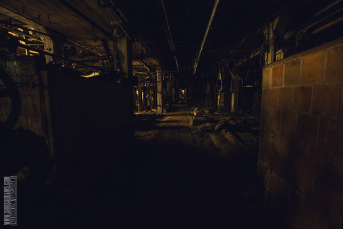 With little light entering the basement level, this was a very dark and foreboding place to explore.