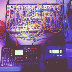 blushresponsemusic:  Setup for the tour. #eurorack #elektron