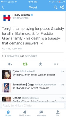 fightthebinary:  Only presidential candidate talking about it. That’s all I’m saying.  Hitler was also an atheist&hellip;