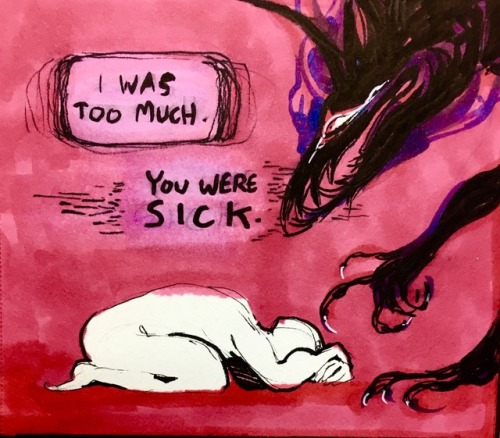 melancholy-applesauce: doispyaballoon:  zenophrenic:  Your Demons Have Good Advice, Actually - a short comic about moving on after trauma with a fresh new start   cant believe i drew this entire thing and STILL misspelled ‘whether’   @normal-horoscopes