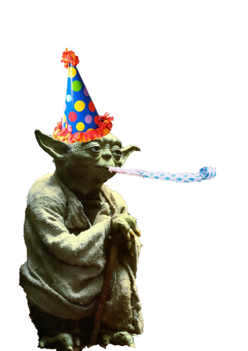 What do you do for a fourteen year olds birthday card?You photoshop a party hat onto Yoda of cours