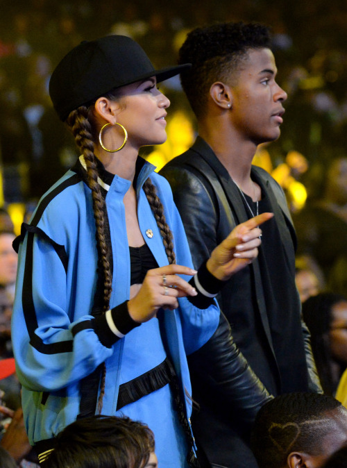 justinisacracker:zendayac-news:Zendaya and Trevor Jackson attend the BET AWARDS ‘14 at Nokia Theatre