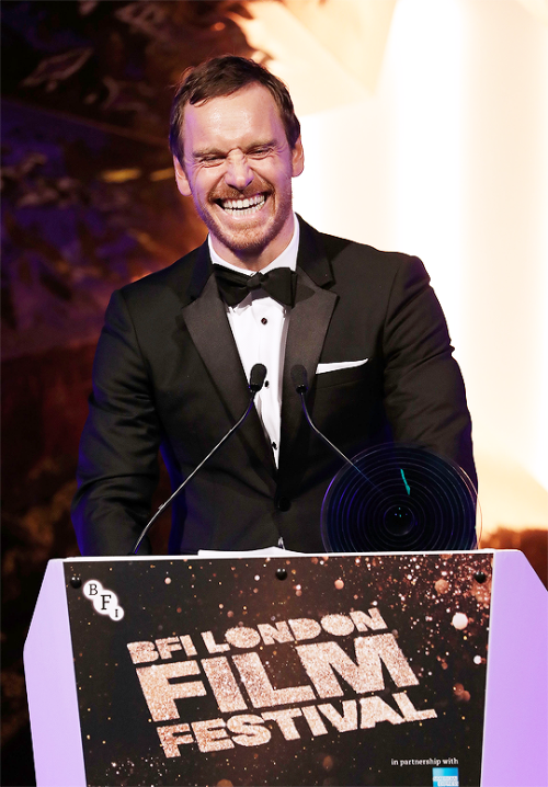 fassysource: Michael Fassbender presents the BFI Fellowship Award at the BFI London Film Festival Aw