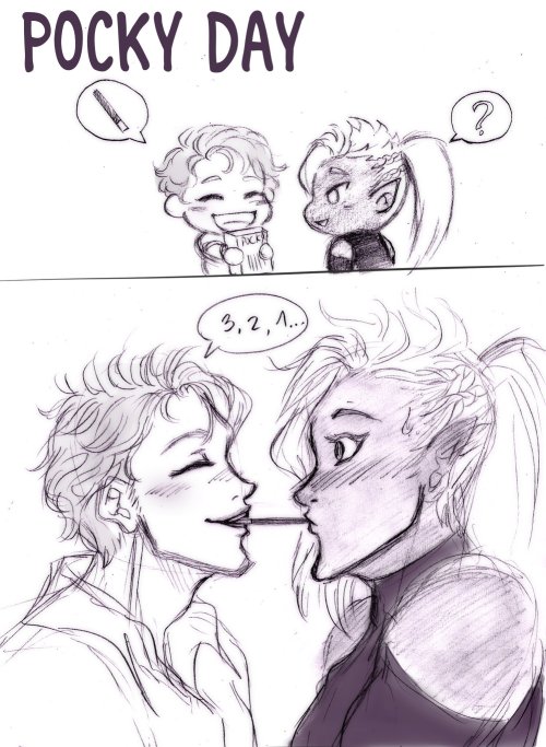 Happy Pocky Day!! (Alberto (my oc) &amp; Hadeth (@dakara_E)