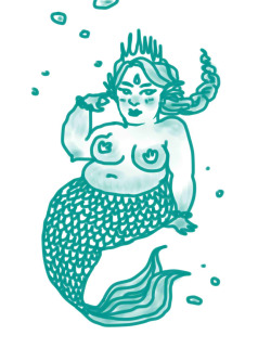 pink-and-teal:   You shared so many lovely chubby mermaid pictures some time ago that I had to give it a try, so here, have a mermaid~(I follow this blog with my other account, but this is my official “art” blog so that’s why I’m using this one