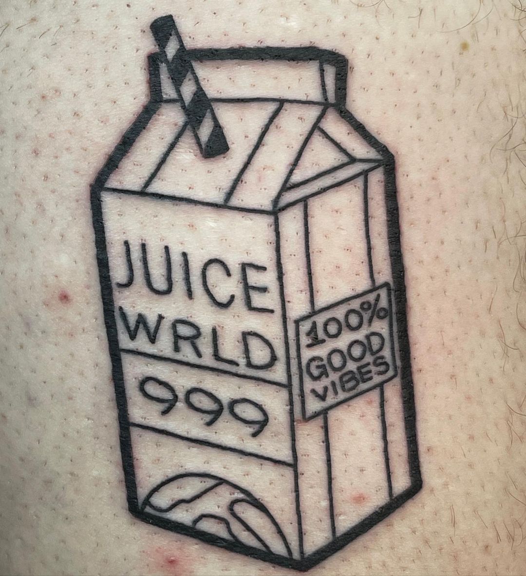 Alliterative Juice Box Tattoo  Cute tattoos Small tattoos Tattoos for  guys