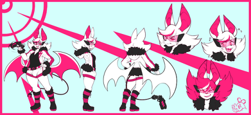 the-entire-furry-fandom:here she is!!! finalized ref. sheet of my critter CAMMY CARMINE, ARCADE-PUNK