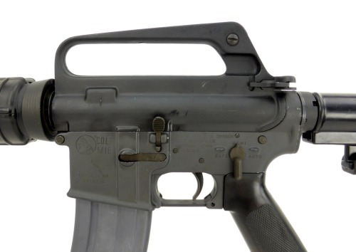 Colt M16 5.56mm caliber rifle. Colt M16A1 Model 603 lower with a Colt 10.3” upper and a registered X