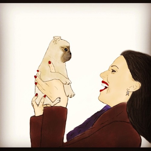 #CurrentProject @lanaparrilla (@lparrilla ) or should I say #Regina..with a pug! #ILovePugs #ILoveLa