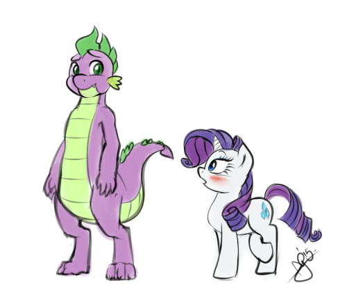 pia-chan:New Spike Concept!Yeah, I’ve been working in an improved version of Spike.Rare seems to like. Well, she always will love her little Spikey-wikey tho <3Whatcha think? Do you like it better?  Cute ^w^