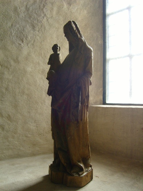 Madonna statue from church of Rusko* late 14th century * pine, birch* Turku castleTurku, July 2016