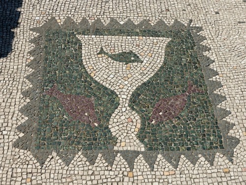 Mosaic depicting fishes, from vestibule A of the Domus dei Pesci (House of the Fishes) at the ancien
