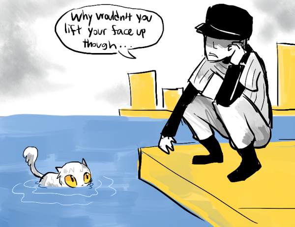 w1tchofdoom:  whitepool:  cat meows under plastic water [x]   Oh my god, he is adorable