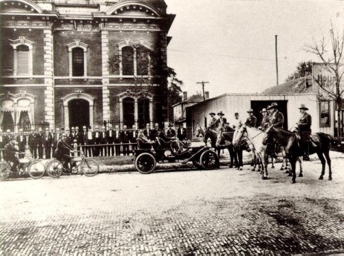 In 1908 there were over 80 automobiles registered in Houston. The Houston Police Department answered