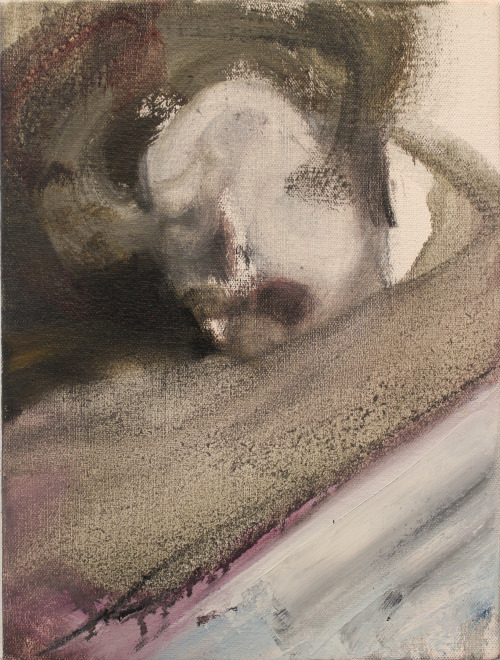 study for Marlene Dumas Oil on canvas 9 x 12 RISD sophomore year 1st semester
