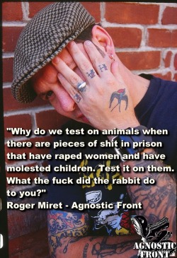 skinnedknees-suturedhearts:  karloff-kouture:  Preach that shit, baby.  Roger Miret is my hardcore hero.