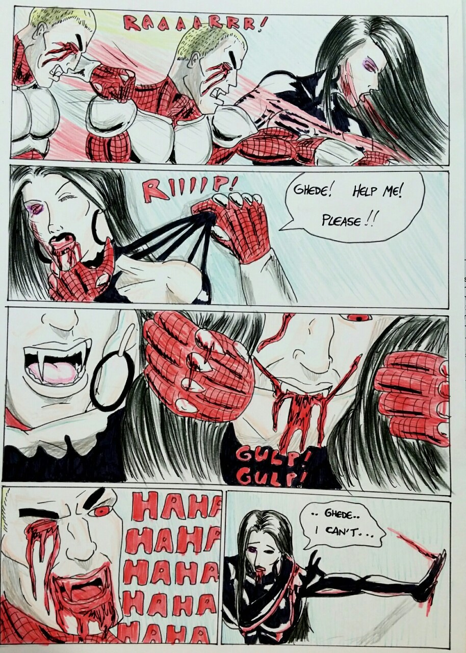 Kate Five vs Symbiote comic Page 124  This was hardest page to draw, emotionally.