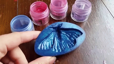 cotino: Casting a purple resin moth (x)