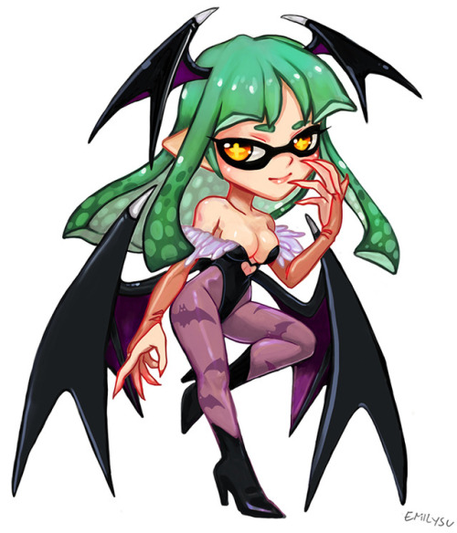 Morrigan Aensland as an Inkling from Splatoon for Athena ♡ Probably the two things I love most in th